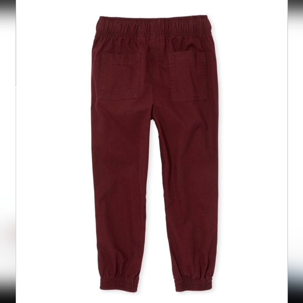 The Children's Place Boys Woven Maroon Joggers Size 14 - Picture 2 of 9